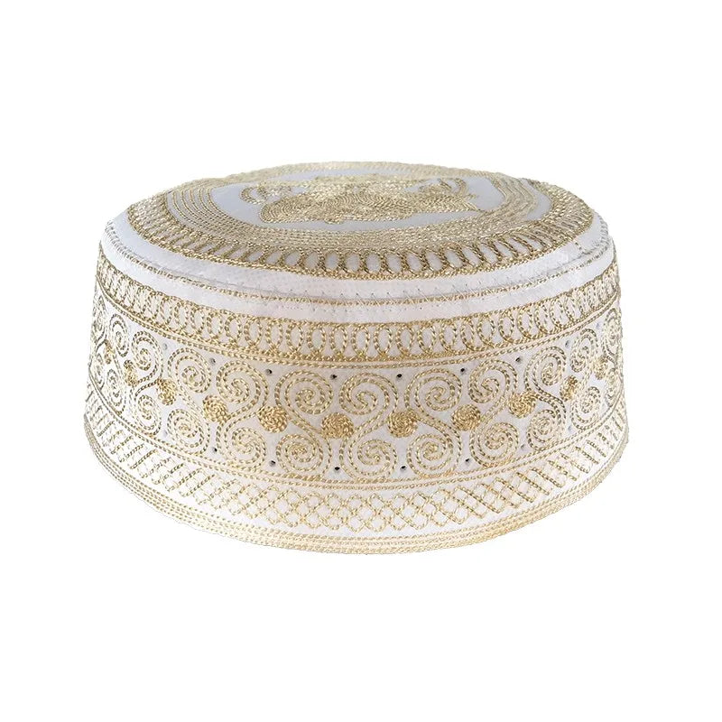 Muslim Men Prayer Hats Cotton Embroidery Islam Ramadan Jewish Kippah Homme Hat Middle East Arab Musulman Turban Saudi Uae Cap