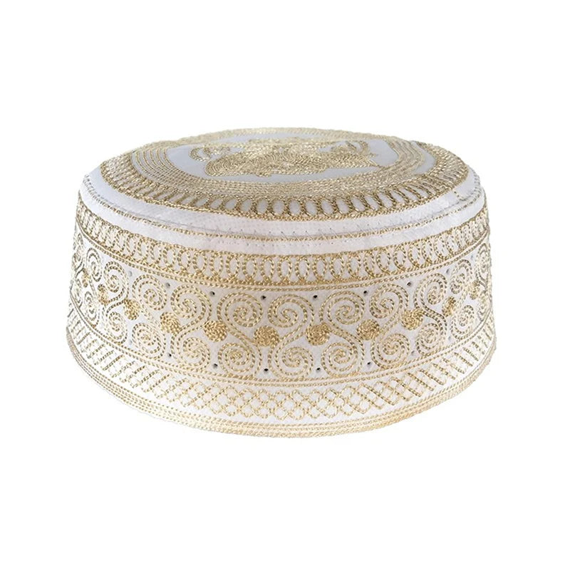Muslim Men Prayer Hats Cotton Embroidery Islam Ramadan Jewish Kippah Homme Hat Middle East Arab Musulman Turban Saudi Uae Cap