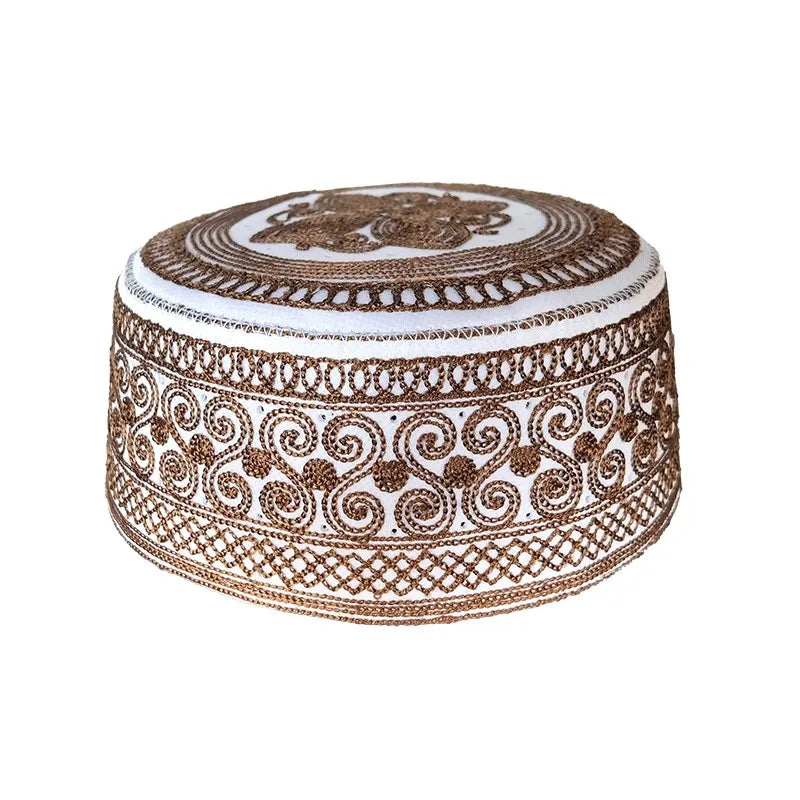 Muslim Men Prayer Hats Cotton Embroidery Islam Ramadan Jewish Kippah Homme Hat Middle East Arab Musulman Turban Saudi Uae Cap