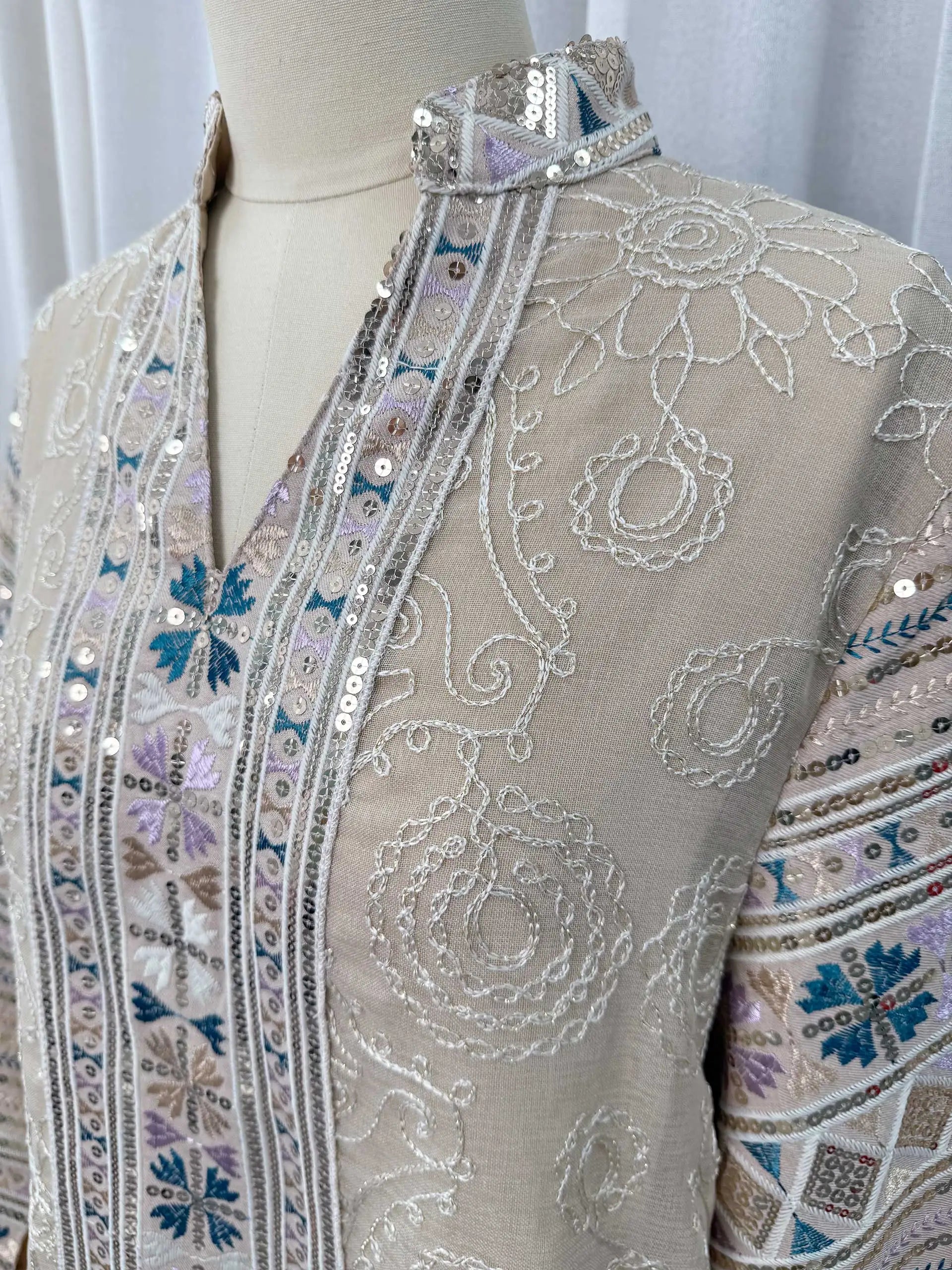Modest Multicolor Embroidered Dress
